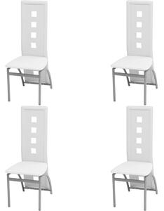 4 db fehér műbőr étkezőszék