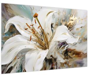 Kép - Absztrakció liliommal (90x60 cm)