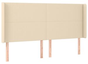 VidaXL Krémszínű Szövet Fejtámla Szárnyakkal - 163x16x118/128 cm