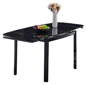 Kihúzható Asztal, Üveg és Fém, Kale Fekete, Sz120-180xM80xM76 cm