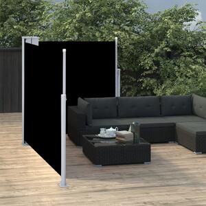 Fekete behúzható oldalsó napellenző 100 x 600 cm