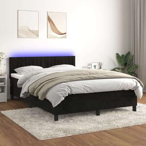 VidaXL LED-es Bársony Ágy - 140x200 cm