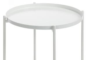 Dohányzóasztal, fém, Polly Fehér, Ø44xH52.5 cm