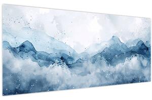 Kép - Felhők és hullámok, akvarell (120x50 cm)