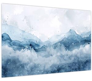 Kép - Felhők és hullámok, akvarell (90x60 cm)