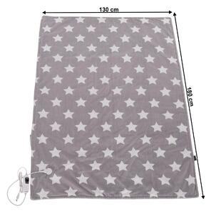 TEMPO-KONDELA MEDISA TYP 1, melegítő XL takaró, szürke/csillag minta, 130x180 cm