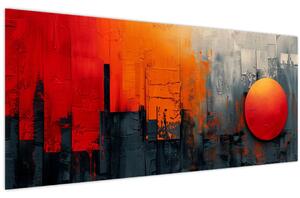 Kép - Absztrakt festmény a városról (120x50 cm)