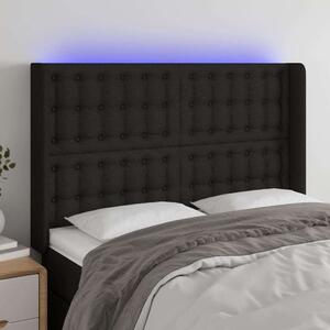 Fekete Szövet LED Fejtámla - 147x16x118/128cm