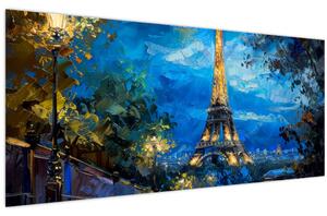Kép - Olajfestmény az Eiffel-toronyról (120x50 cm)