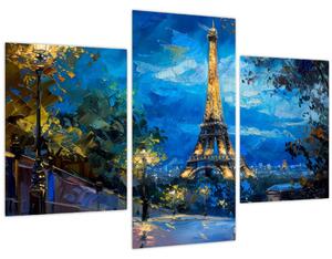 Kép - Olajfestmény az Eiffel-toronyról (90x60 cm)