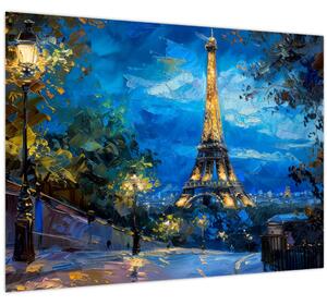 Kép - Olajfestmény az Eiffel-toronyról (70x50 cm)
