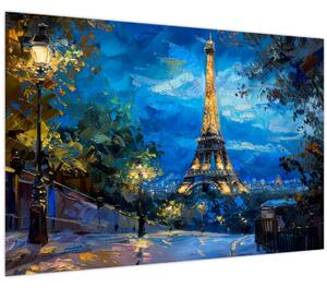 Kép - Olajfestmény az Eiffel-toronyról (90x60 cm)