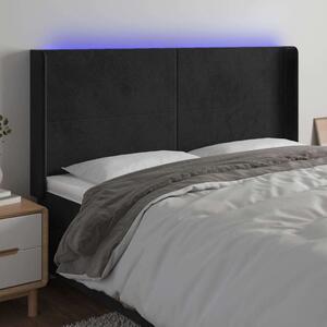 VidaXL fekete bársony LED-es fejtámla 183x16x118/128 cm