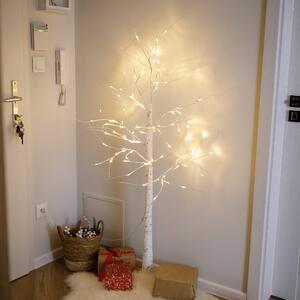 TEMPO-KONDELA WHITE BIRCH, LED karácsonyi fa, nyírfa, 90 cm