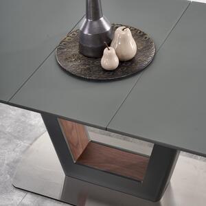 Kihúzható Asztal, MDF és Üveg Bilotti Antracit / Dió, H160-200xSz90xM76 cm