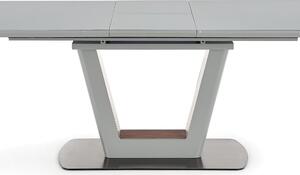 Kihúzható Asztal, MDF és Üveg Bilotti Világos Szürke / Dió, H160-200xSz90xM76 cm