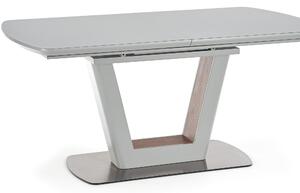 Kihúzható Asztal, MDF és Üveg Bilotti Világos Szürke / Dió, H160-200xSz90xM76 cm