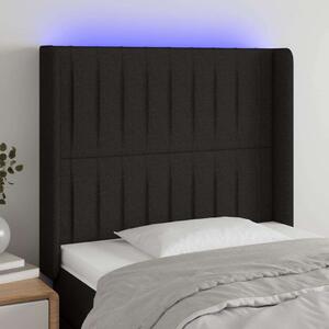 VidaXL Fekete Szövet LED Fejtámla - 83x16x118/128cm