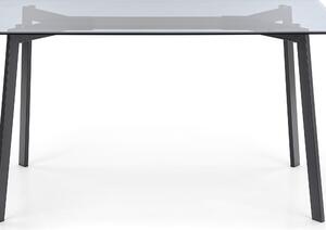 Asztal, Üveg és Fém Trax Füst / Fekete, H140xSz80xM75 cm