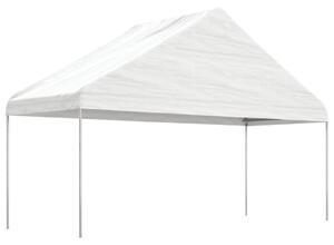 Fehér polietilén pavilon tetővel 5,88 x 2,23 x 3,75 m