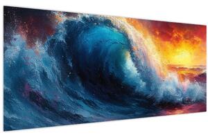 Kép - Hullám a naplementében (120x50 cm)