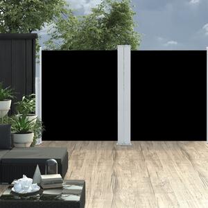 Fekete behúzható oldalsó napellenző 140 x 600 cm