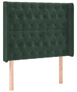 VidaXL sötétzöld bársony LED-es fejtámla 93x16x118/128 cm