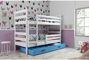 Gyerek emeletes ágy ERYK 200x90 cm Kék Fehér