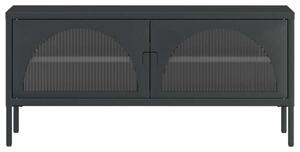VidaXL Modern TV-szekrény - Fekete Acél és Üveg - 105x35x50 cm
