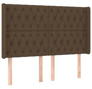 VidaXL Fejtámla - Szövet - Sötétbarna - 163x16x118/128cm