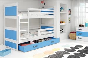 Gyerek emeletes ágy RICO 160x80 cm Fehér Kék