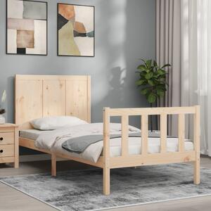 Tömör fa ágykeret fejtámlával Small Single