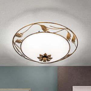 ORION Fleur mennyezeti világítás, antik arany, Ø 40 cm, dimmelhető, Bronz / antik sárgaréz, Nappali / Étkező, fém, Vidéki otthon / Rusztikus