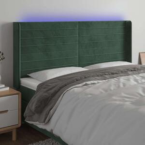 VidaXL LED Fejtámla - Bársony - Sötétzöld - 183cm