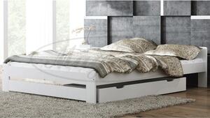 Euro Ágy ágyráccsal (tömör fenyő, fehér) 180 x 200 cm