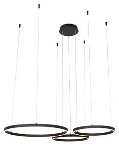 Függesztett lámpa fekete, LED 3 fokozatban szabályozható 3 lámpával - Anello