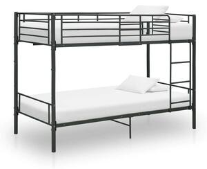 VidaXL Fém Emeletes Ágy - 90x200 cm - Fekete