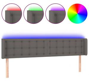 VidaXL szürke műbőr LED-es fejtámla 183x16x78/88 cm