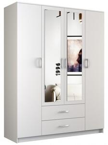 ROMANA ruhásszekrény tükörrel 160 cm fehér
