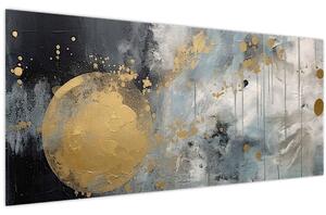 Kép - Absztrakció arany golyóval (120x50 cm)