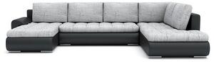 TOKIO II U alakú kinyitható kanapé Világosszürke / fekete ökobőr Jobb