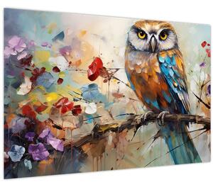 Kép - Festett bagoly (90x60 cm)