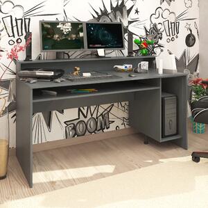 KONDELA Számítógépasztal/gamer asztal, grafit, TEZRO NEW