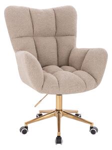 HR650K Latte modern boucle szék arany lábbal