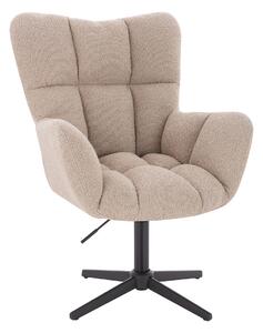 HR650CROSS Latte modern boucle szék fekete lábbal