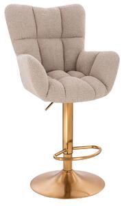 HR650W Latte modern boucle szék arany lábbal