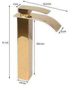 YOKA Niagara magasított fürdőszobai mosdó csaptelep - arany