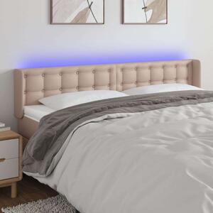 VidaXL cappuccino színű műbőr LED-es fejtámla 183x16x78/88 cm