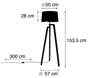 Intelligens állólámpa állvány fekete ernyővel arannyal 50 cm Wif A60 - Puros