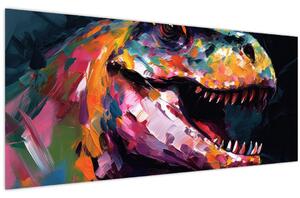 Kép - Dinoszaurusz, festészet (120x50 cm)